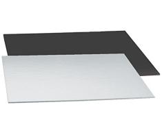 5932595 DECORA RECHTECKIGE TORTENPLATTEN SCHWARZ UND SILBER 20X30CM 60ST BAKERY