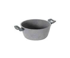Mopita ROVS24MO102 Roccia Viva Schmortopf aus geschmiedetem Aluminium, Soft-Touch-Griff, 24 x 11 cm, Schwarz