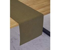 Solino Home Mittelschwerer Tischläufer, Platzdeckchen und Vesta runde Platzdeckchen 14 x 72 Inch olivgrün