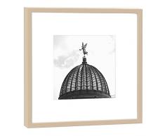 COGNOSCO RH-27-B100 Fotografie im Holzrahmen: Zitronenpresse Fotodruck-Format 27 x 27 cm-Rahmenfarbe beige-Hochwertiges Wandbild, Geschenkidee oder Souvenir aus Dresden, Holz, Schwarz-Weiß, Rahmen