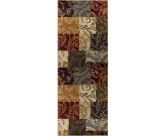 Universal-Teppich, Läufer, Blumenmuster, gesäumt, Mehrfarbig, 221 x 79 cm, 2 x 8, Polypropylen, Mehrfarbig, 221 x 79 cm x 0,43