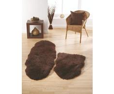 Rugs Direct Hergestellt aus echtem Schaffell, Schokoladenbraun, Wolle, Einzelbett