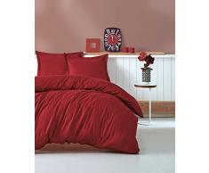 Cotton Box Bettwäsche-Set für Doppelbett, Satin 200 x 220 cm Claret Red