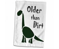 3dRose Funny Older Than Dirt Cartoon with Brontosaurus Dinosaur Handtücher, 15 x 22