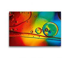 Premium Textil-Leinwand 75 x 50 cm Quer-Format Farbrausch mit Öl und Wasser 09 | Wandbild, HD-Bild auf Keilrahmen, Fertigbild auf hochwertigem Vlies, Leinwanddruck von Veronika Rix