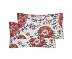 Mika Home Pack von 2 Jacquard Kreis Floral Überwurf Kissen Shell Vintage Kissenbezug für 20 x 20 EINSÄTZE Garten 12x20 inch 12x20 Red