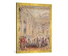 Gerahmtes Bild von Jean Michel Moreau The Younger Feast given by Madame du Barry (1743-93) for Louis XV on 2nd September 1771 at the inauguration of the Pavillon at Louveciennes,, Kunstdruck im hochwertigen handgefertigten Bilder-Rahmen,