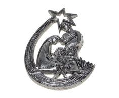 Schnabel-Zinn Krippe Weihnachtsanhänger, silber