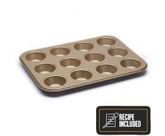 Paul Hollywood Backform mit 12 Mulden 31,5x24cm, Metall, Braun, 30 x 18 x 18 cm