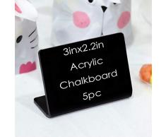 ZOOYOO Acryl-Mini-Kreidetafel-Schilder für Lebensmittel, Party, Buffet, Tisch, löschbare Schilder 3INx2IN 5 Stück, 7,6 x 5,1 cm.
