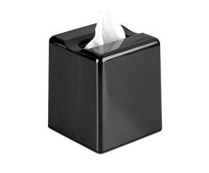 iDesign Kosmetiktuch-Box aus Kunststoff für Badezimmer, 13 x 13 x 14 cm, Schwarz