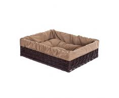 e-wicker24 Tierkorb aus Weide, Korb, Dunkelbraun, 60 x 50 x 18 cm