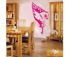 INDIGOS 4052166052290 Wandtattoo w288 Pferd Feuer Schweif Wandaufkleber 96 x 51 cm, rosa