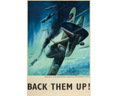 WWII Propaganda Poster 32 Supermarine Spitfire – Sie zu – World War 2 Military Art Prints Replica – WWII Militaria Wand Art Decor für Zuhause, für Schlafzimmer, für Büro Art Deco 11.7 x 16.5 mehrfarbig