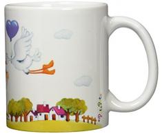Mopec g503.3 Becher aus Keramik Pit & Pita mit Einer Storch für Kinder in Geschenkbox, Pack 1 Stück