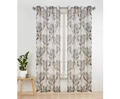 Popular Home 934298 Wandtafel The Darlene, Elegantes Blumenmuster, inklusive Ablage Oben, mit 6 matten Silbertüllen, 137 x 213 cm 54X84 Silber