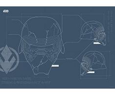 Komar Wandbild Star Wars EP9 Blueprint Kylo Helmet | Kinderzimmer, Jugendzimmer, Dekoration, Kunstdruck | ohne Rahmen | WB177-70x50 | Größe: 70 x 50 cm (Breite x Höhe)