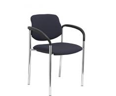 Piqueras Y Crespo (PIQU7) Fester Stuhl Villalgordo Bali dunkelgrau Gehäuse Chrom mit Armen Büro, Einheitsgröße