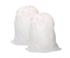 Vivifying Wäschesäcke aus natürlicher Baumwolle, faltbar, 71,1 x 91,4 cm, Beige, 2 Stück