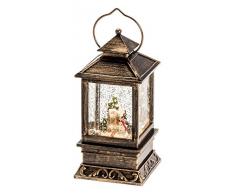 Konstsmide 2808-000 LED Schneelaterne mit Schneemann / für Innen (IP20) / 1 warm weiße Diode / Batteriebetrieben: 3 x AA 1.5V (exkl.)