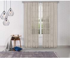 Home Maison Gardinenschal für Wohnzimmer und Schlafzimmer, 4-teiliges Set, Taupe, 96,5 x 213,4 cm