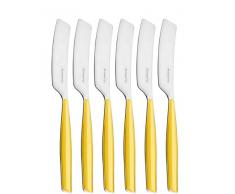 Bugatti gl6u-021 F32/6 Glamour Besteckgarnitur, 6 Streichmesser San/Stahl gelb 16 x 20 x 3 cm