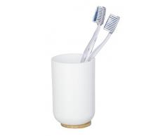 Wenko 23346100 Posa Weiß Zahnputzbecher-/ Zahnbürstenhalter, für Zahnbürste und Zahnpasta, 7 x 11 x 7 cm, Weiß