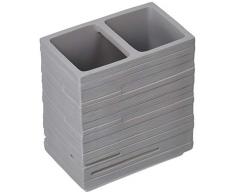 Gedy Zahnbürstenhalter Quadroto, Kunstharz, grau, 6,5x10x11,2