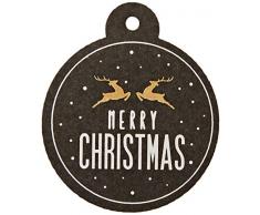 Mopec NX143.07.3 Weihnachtskarte, Motiv: Rentier, 4 cm, Papier, mehrfarbig, 24 Stück