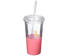 Kate Spade New York Trinkbecher mit Strohhalm, Koralle