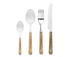 Thun Set aus 8 Besteck Country-Edelstahl für 2 Abdeckungen, bunt