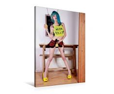 Calvendo Premium Textil-Leinwand 60 cm x 90 cm hoch, Neon Glam | Wandbild, Bild auf Keilrahmen, Fertigbild auf echter Leinwand, Leinwanddruck Menschen Menschen