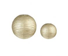 Santex Laterne Metallic Papier, gold, M