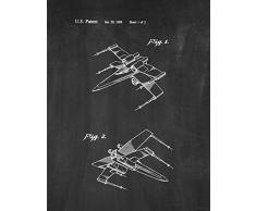 Star Wars X-Wing Fighter Patent Art Kreidetafel (21,6 x 27,9 cm)