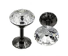 Sumnacon 2 Stück Kristall-Vorhanghalterungen Fenster Vorhang Raffhalter Raffhalter Clips Wandhaken Quaste Halter 60mm Black