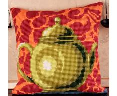 Collection D Art 40 x 40 cm Bronze Teekanne Kissen Kreuzstich