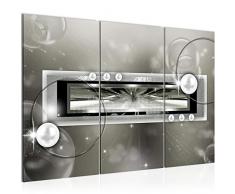 Bilder Abstrakt Wandbild 120 x 80 cm Vlies - Leinwand Bild XXL Format Wandbilder Wohnzimmer Wohnung Deko Kunstdrucke Grün 3 Teilig - MADE IN GERMANY - Fertig zum Aufhängen 100631c