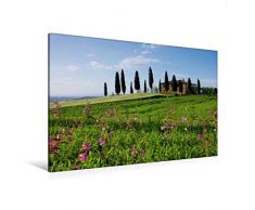 Calvendo Premium Textil-Leinwand 120 cm x 80 cm quer, Toskana | Wandbild, Bild auf Keilrahmen, Fertigbild auf echter Leinwand, Leinwanddruck: Landschaft in Italien Natur Natur