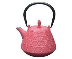 The Küchenzeile 7321624 Shaolin Teekanne Gusseisen Rosa 15,5 x 15,5 x 12,5 cm