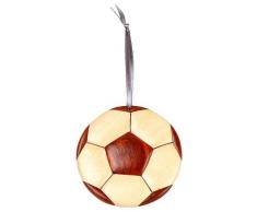 Fußball Sport Weihnachtsbaum Ornament – Handgefertigt Intarsien Holz Mosaik doppelseitig mit Band