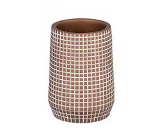 WENKO Ohrid Zahnputzbecher-/ Zahnbürstenhalter (für Zahnbürste und Zahnpasta) 7 x 10 x 7 cm, Bronze