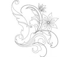 INDIGOS 4051095031970 Wandtattoo weiß w311 Ranke Pflanzen Wandauskleber in 3 Größen, 120 x 97 cm,