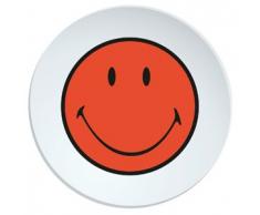 zak! Designs 6662-0311 Smiley Teller, 25 cm, Korallenrot/Weiß