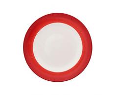 Villeroy & Boch Colourful Life Deep Red Speiseteller, 27 cm, Premium Porzellan, Weiß/Rot
