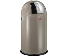Wesco 175 831 Pushboy Abfallsammler 50 Liter warm Grey 40 x 40 x 75.5cm (L/B/H), Edelstahl