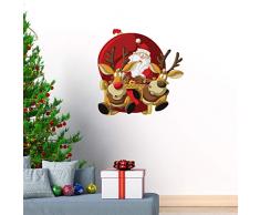 Ambiance Sticker Aufkleber, selbstklebend, Weihnachtsmann mit Rentieren, selbstklebend, 40 x 40 cm