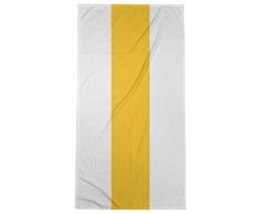 ArtVerse Los Angeles NFS LA Power Football Stripes Strandtuch, Mikrofaser, 36 x 72, Weiß und Gold