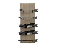 Creative beeinflußt Holz und Metall Wand Weinregal mit Pfeil Form Halter, Bunte 76,2 cm Hohe x 26,7 cm breit x 12,7 cm Tief