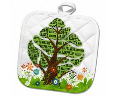 3dRose Topflappen, weiß, 20,3 x 20,3 cm