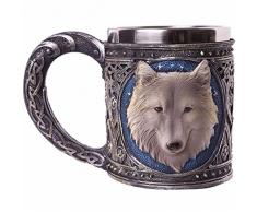 Nemesis Now Ghost Wolf Bierkrug, 17,5 cm, silberfarben